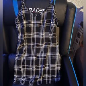 ROMWE Plaid Black Mini Dress